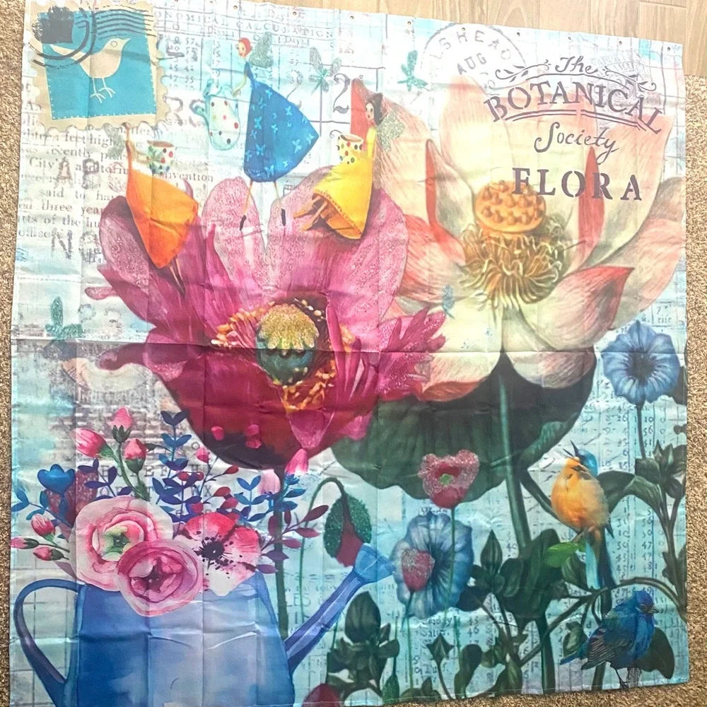The Botanical Society Flora‎ Decorative Shower Curtain